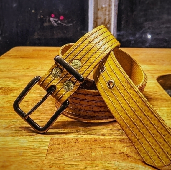 Firehose belt with solid brass buckle and keeper - Picture 2 of 15